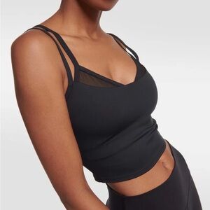 alo yoga black double check bra tank